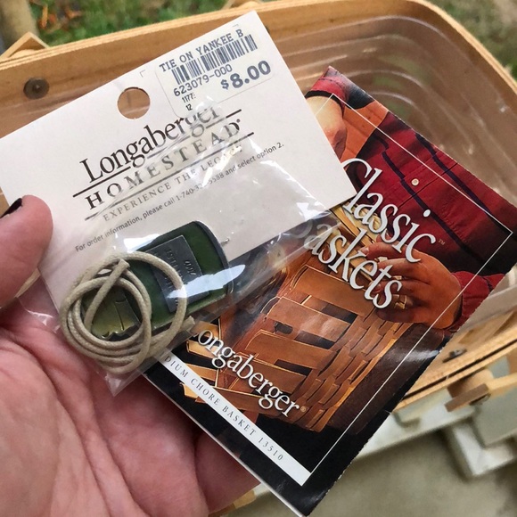 Vtg LONGABERGER Yankees Candle Dual Handle Basket RARE SET Basket Liner Charm - Picture 16 of 16